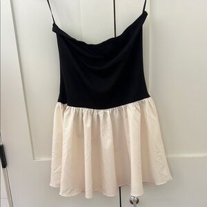 Black and Cream Spaghetti Strap Dress